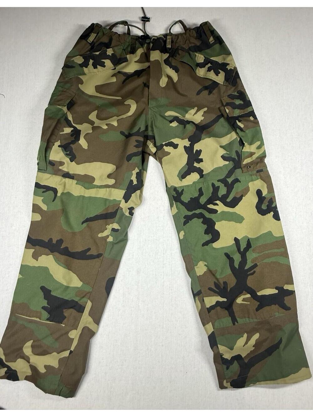 Adventure‎ Tech Woodland Waterproof Pants Men Sz L (32x29) Cold Wet Weather Camo